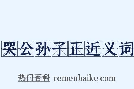 哭公孙子正近义词是什么意思的图片